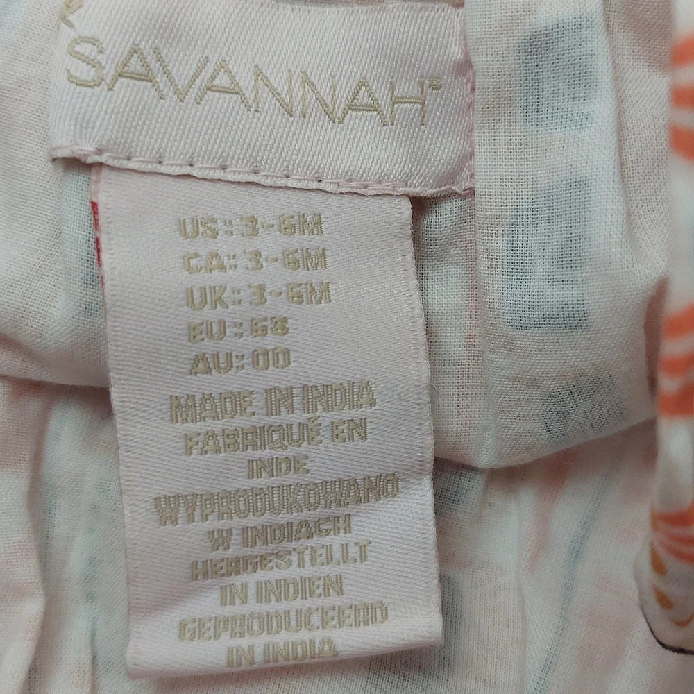 Savannah Romper Headband Set Organic Cotton Size 3 - 6 Months Baby NEW